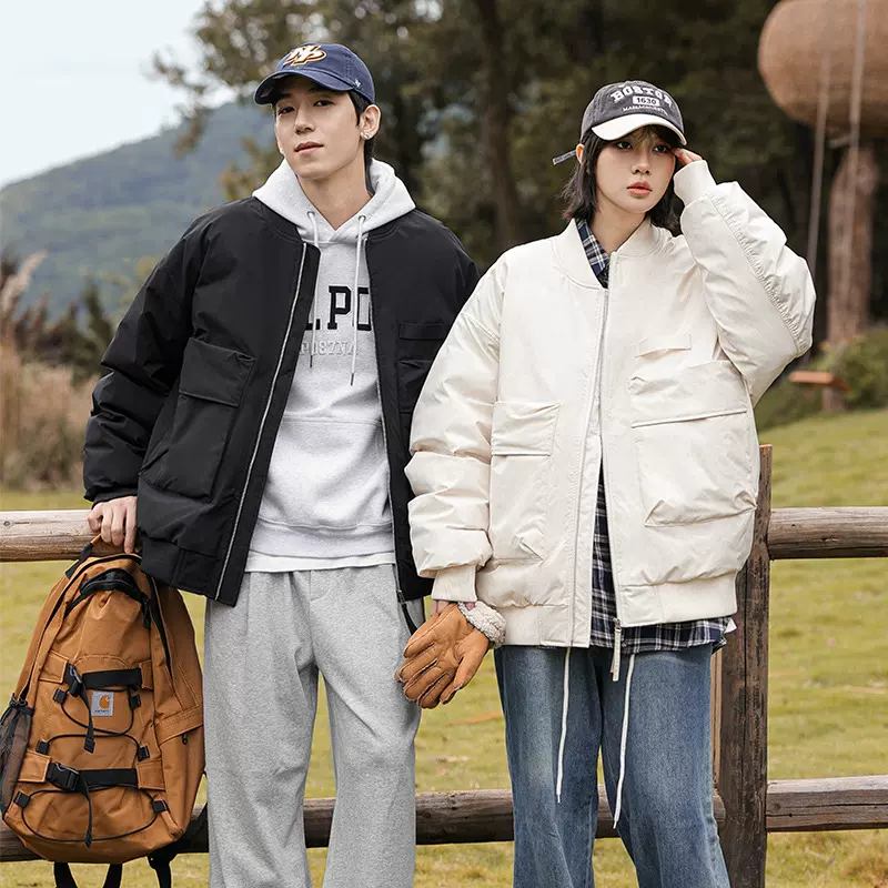 美式街休闲飞行棉服男女外套春季2024新款潮牌棒球服加厚棉衣