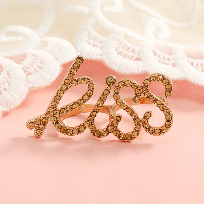 Fashion Creativity Simple Retro Kiss Letter Knuckle Alloy Ring display picture 2