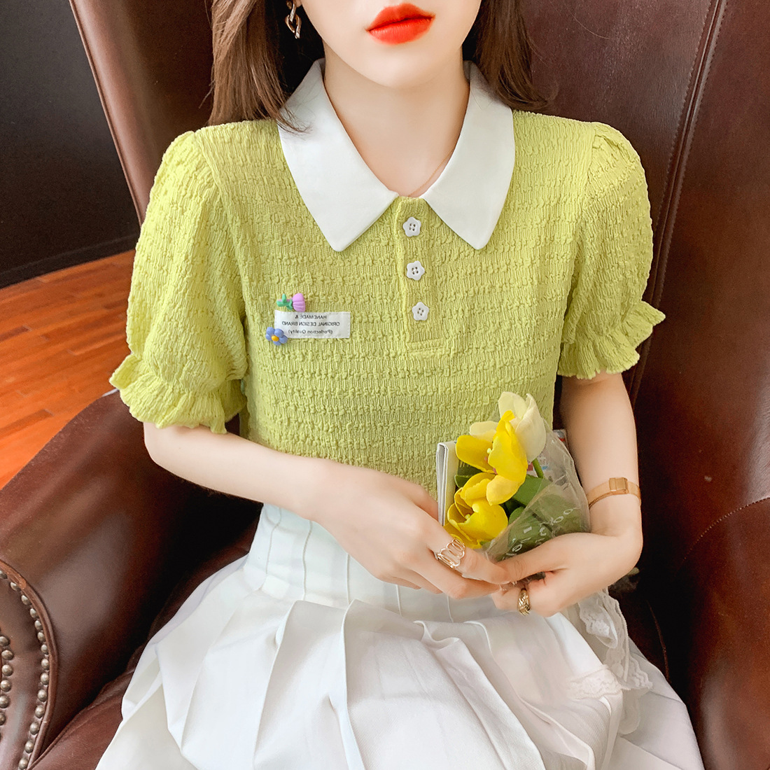 Fashionable summer elegant short sleeve T-shirt