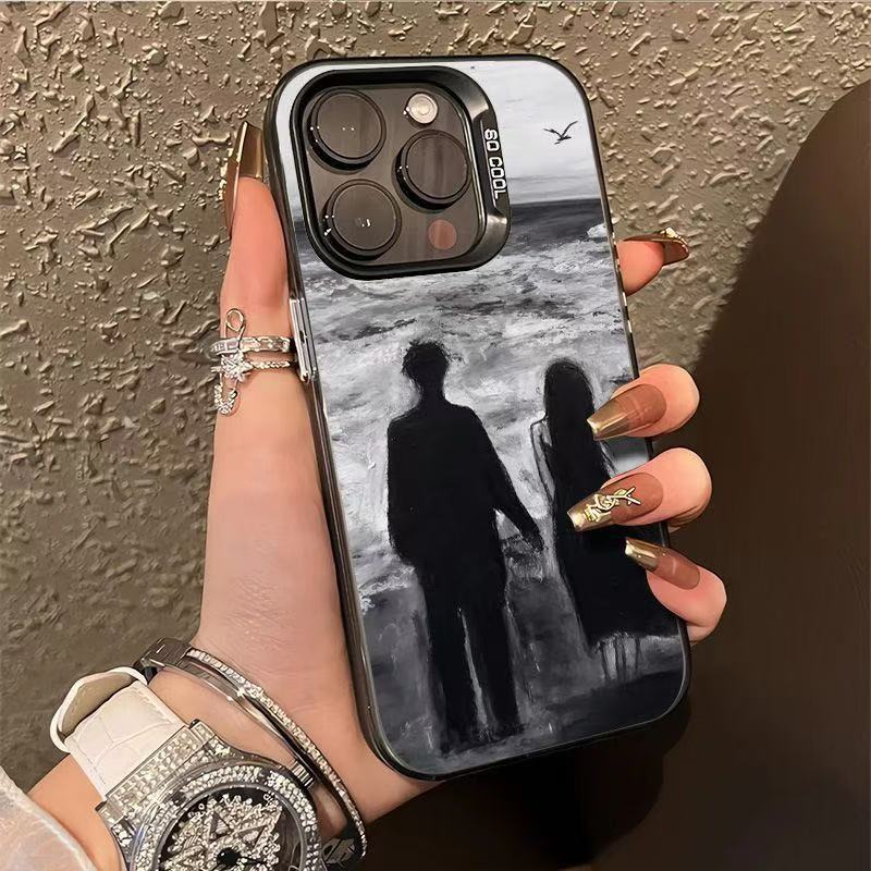 Funda para teléfono móvil iphone16 pareja Apple 15promax/14 anti-caída 13pro12 romántico 11 Europa y América