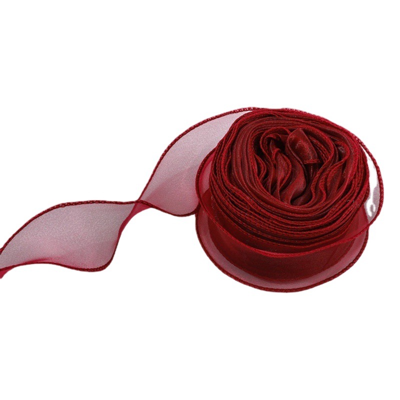 Cinta floral al por mayor 4cm borde dorado colorido ramo arco onda hilo llano cinta flor material de embalaje