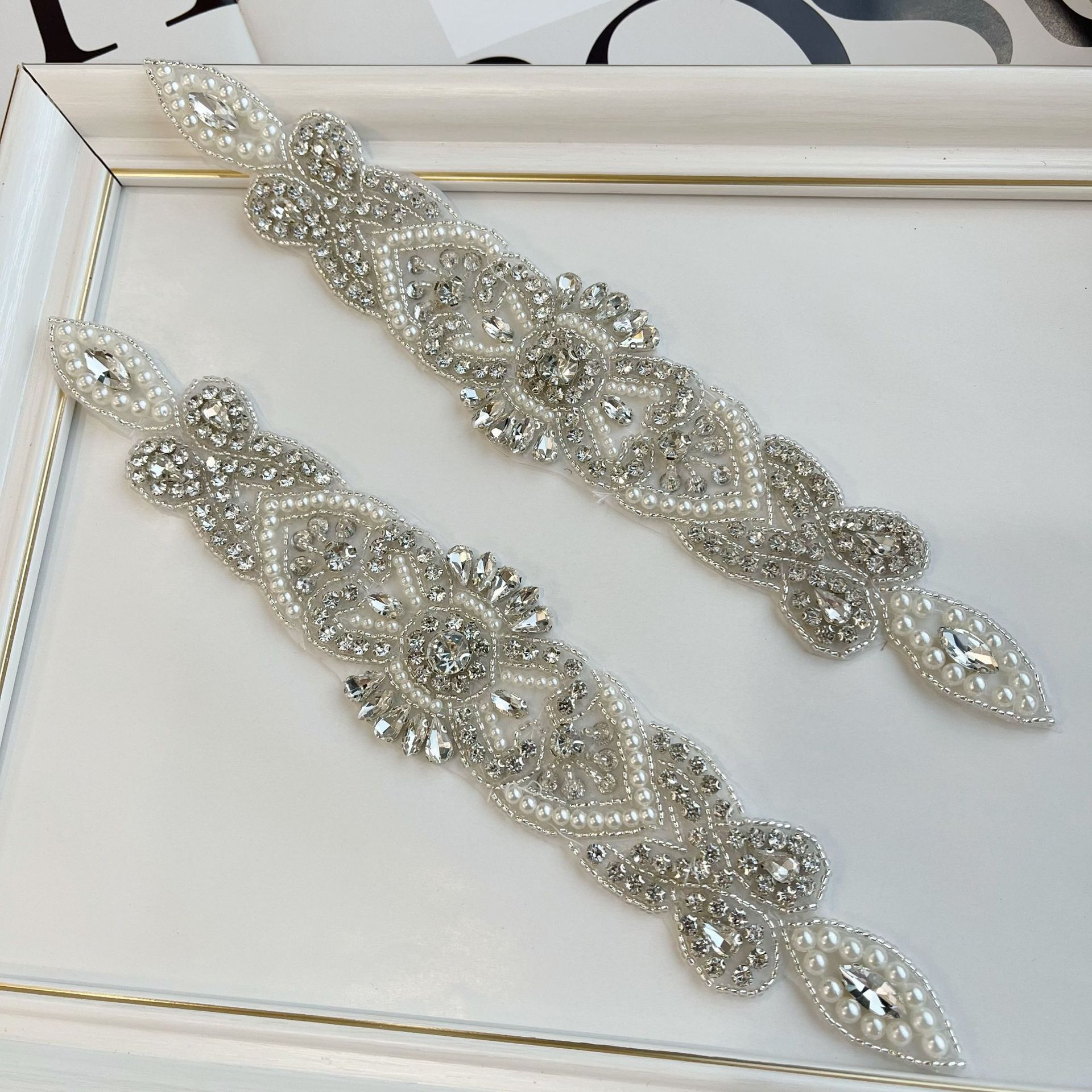 服装腰带DIY带钻手缝水钻镶嵌时尚外搭水晶腰封辅料婚纱礼服配件