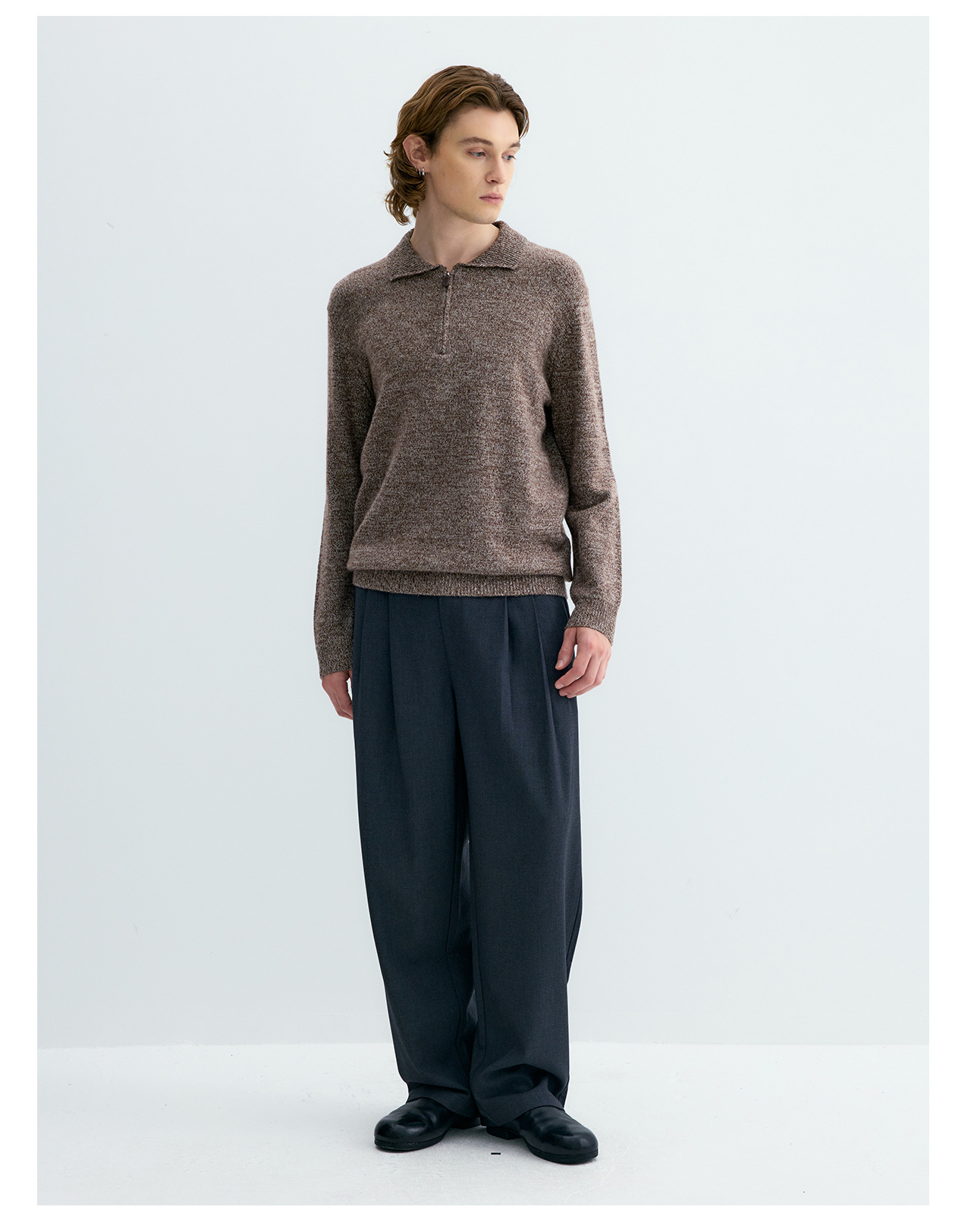 UNF 500g Half-Zip Polo Collar Sweater