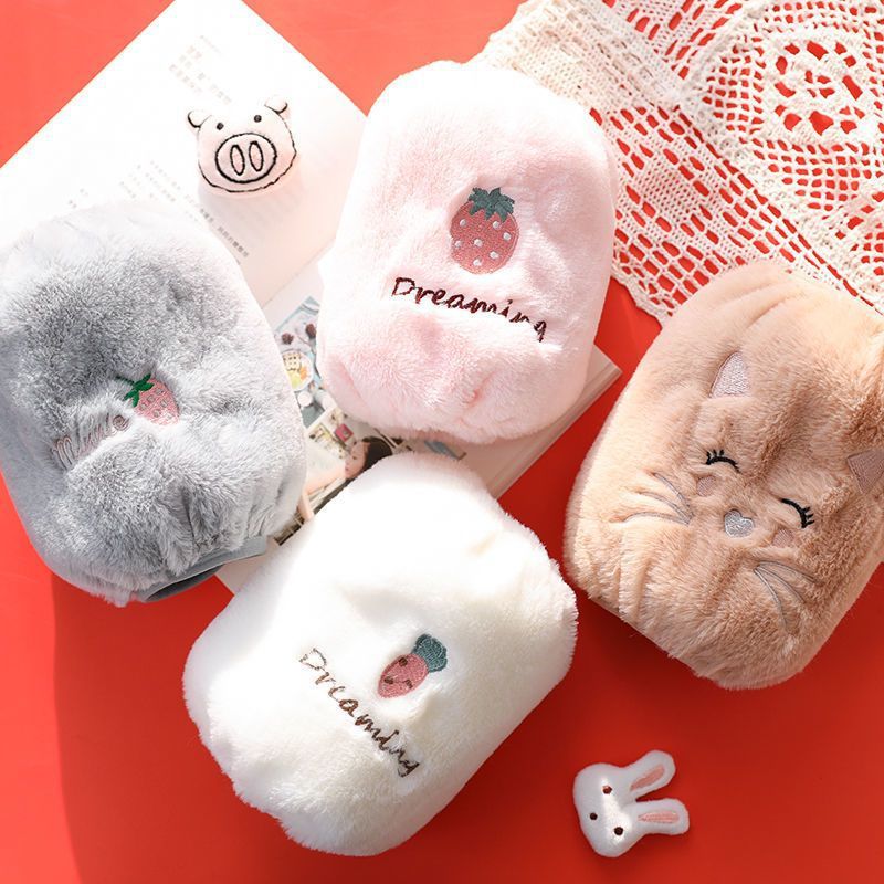 韓版可愛毛絨袖套少女心中長款防污秋冬學生護袖兒童羽絨服短袖筒