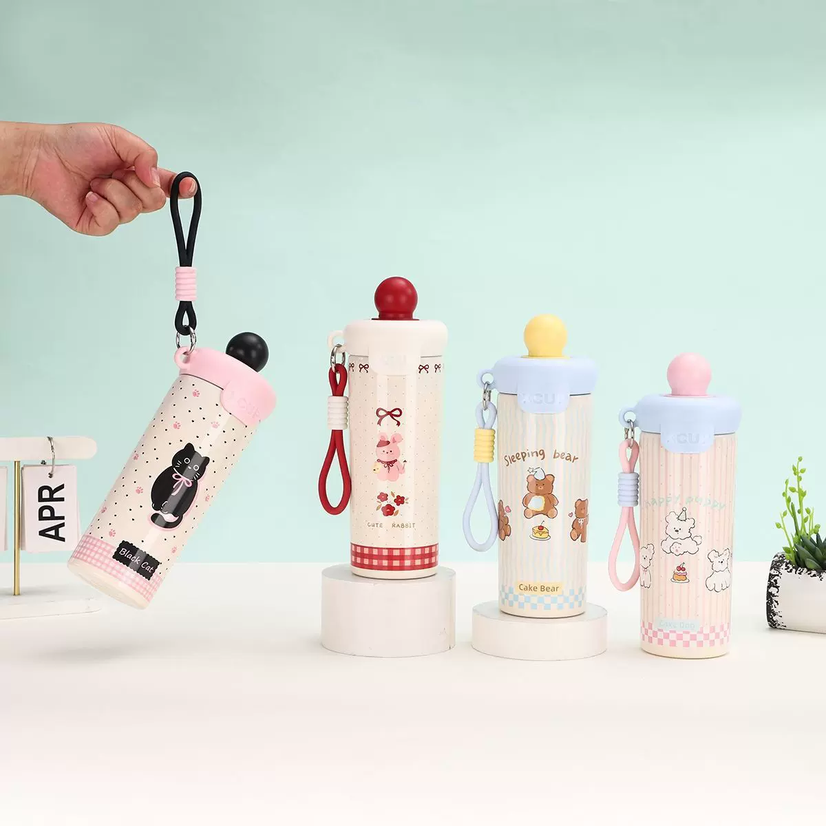 316可爱悬浮球保温杯高颜值水杯新款夏季保冰保冷外出礼品吸管杯