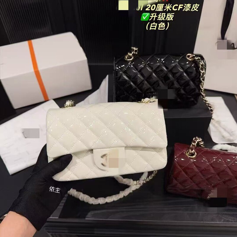 2025 New m Lv Women's Bag Genuine Leather Croissant Bag Armpit Bag Messenger Bag Chain Bag Cf Square Fat Baguette Bag