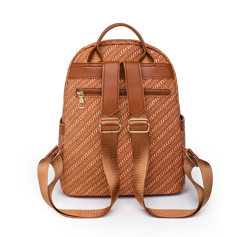 2023 primavera nueva mochila de cuero suave para mujer coreana moda urbana de gran capacidad remache mochila de viaje en nombre del cabello