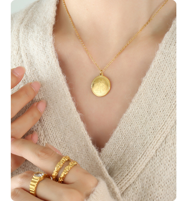 Fashion Angel Titanium Steel Plating Pendant Necklace