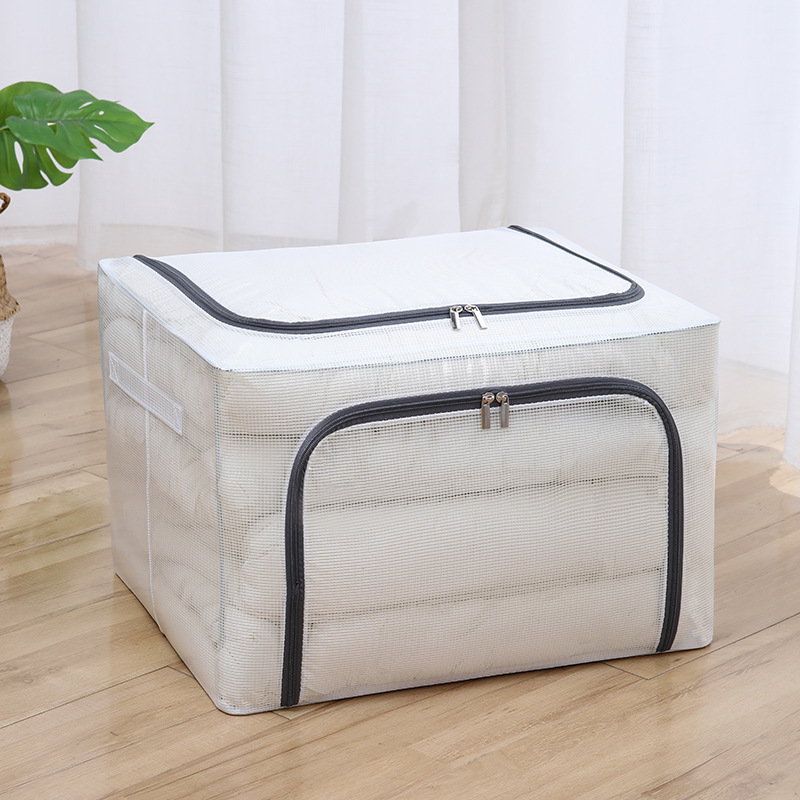 Caja de almacenamiento de ropa, caja de almacenamiento de ropa extra grande, cama de tela de Oxford, dormitorio de tela plegable, caja de almacenamiento de marco de acero