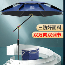 防暴雨钓鱼伞多向调节加厚黑胶雨伞紫外线遮阳伞一键折叠