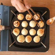 鑄鐵章魚小丸子機烤丸子家用無塗層不粘煎蛋鍋鵪鶉蛋模具章魚燒鍋