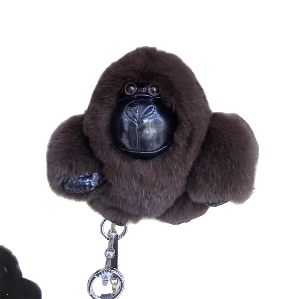 Colgante de llavero de coche de gorila de piel de conejo Rex lindo muñeco de peluche de alta gama colgante de mochila escolar regalo