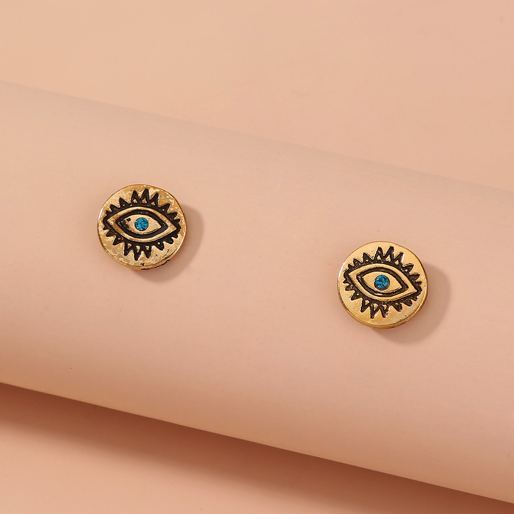 Retro Eyes Stud Earrings display picture 1