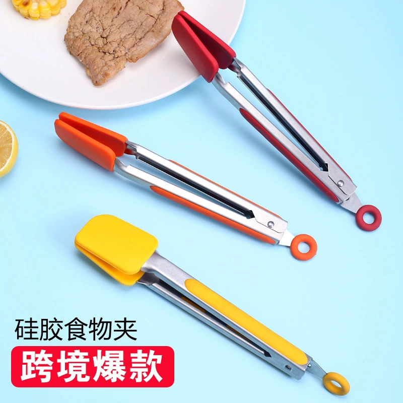 Новая квадратная головка силиконовый пищевой зажим для кухни стейк зажим утолщенный из нержавеющей стали хлебный зажим для антипригарного горшка специальный зажим для торта