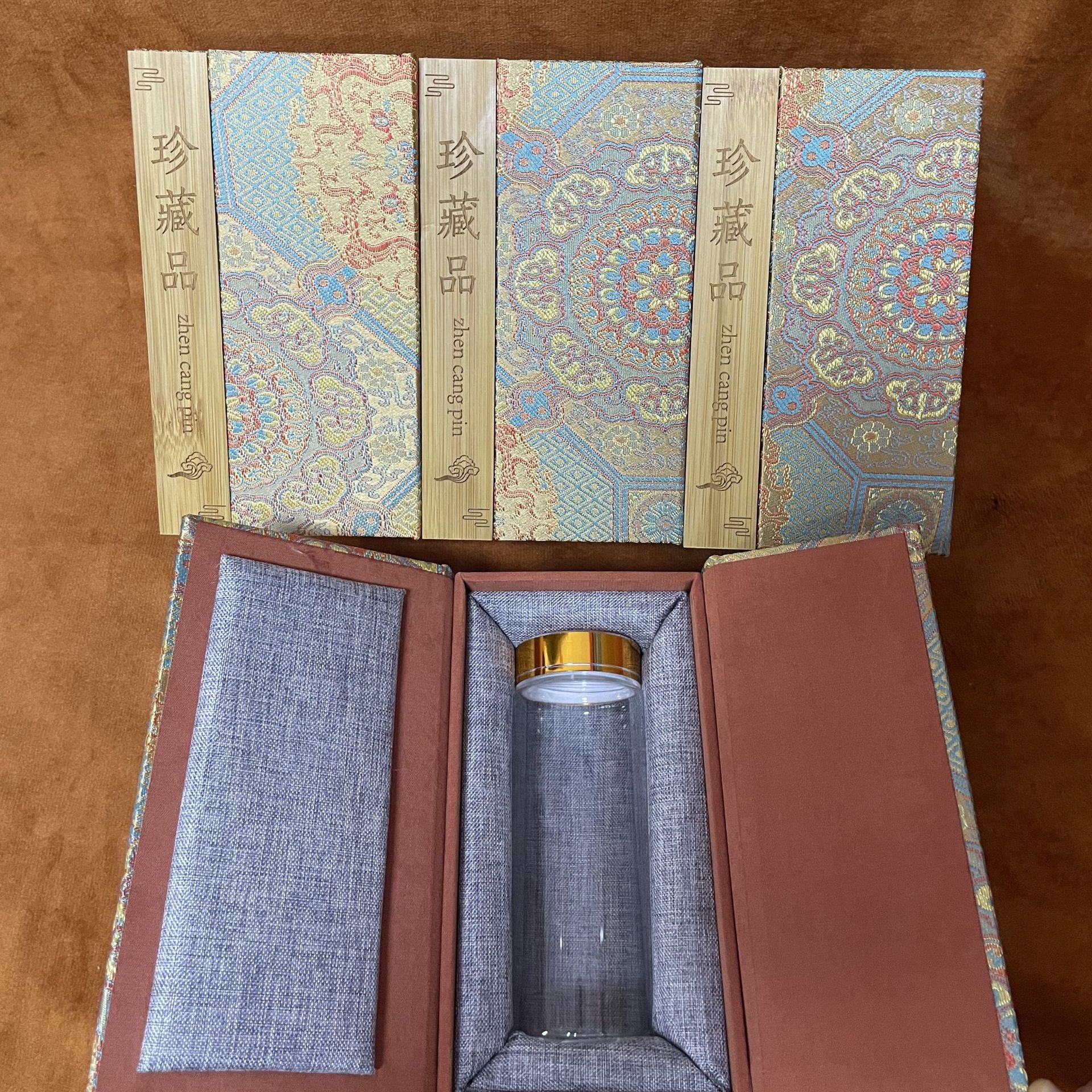 沉香手串包装盒合香珠手串收藏盒子佛珠文玩云锦麻布礼品盒