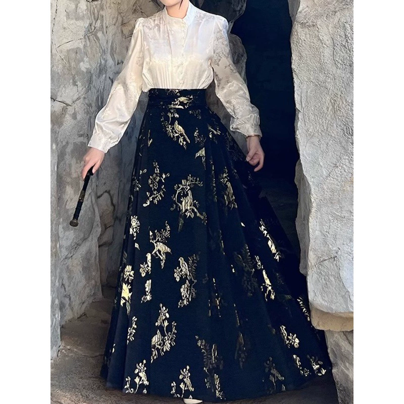 Оригинальный комплект из ткацкого золота, новый китайский костюм с конским лицом, каждый день тонкий