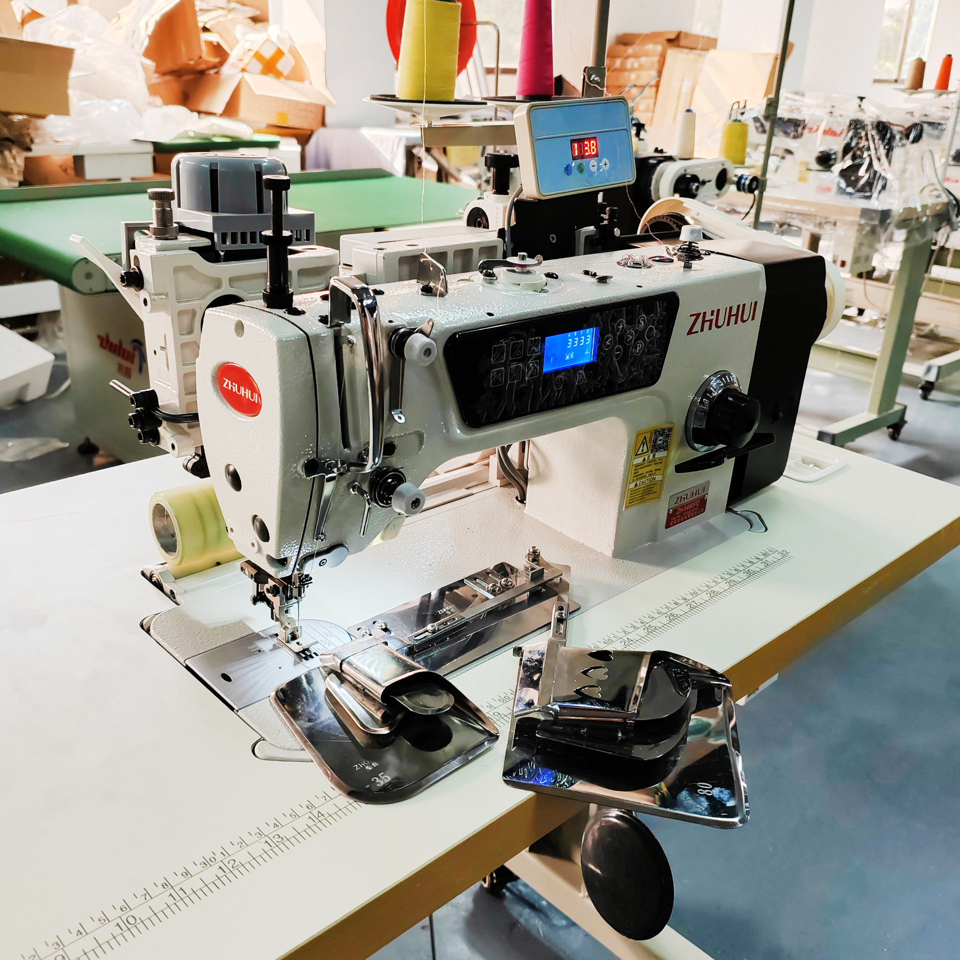 朱辉师傅窗帘自动化机器设备绒布纱克星机不吃布不错层效果好