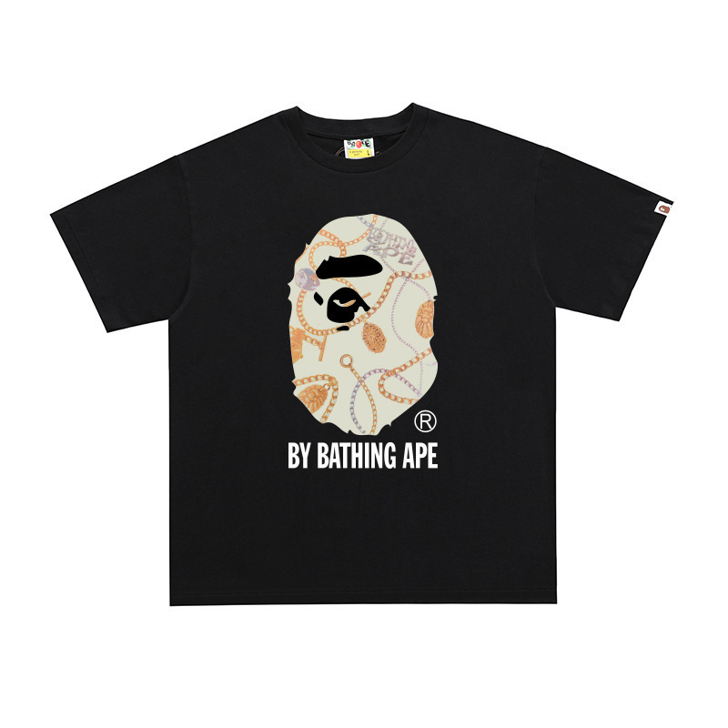 国境を越えた貿易トレンディなブランド半袖メンズレタープリントアメリカンストリートルーズカップルカジュアルTシャツ半袖シャツ|undefined