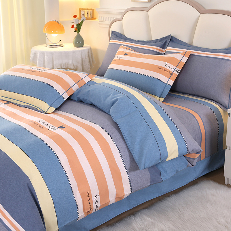 Algodón grueso molido cuatro piezas de sábanas cubiertas de ropa de cama de grado madre y bebé cuatro temporadas de tres piezas de algodón