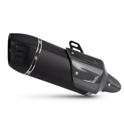 Universal Motorcycle Exhaust Pipe Motorcycle exhaust pipe - s7-large-shield-all-black-with-cover