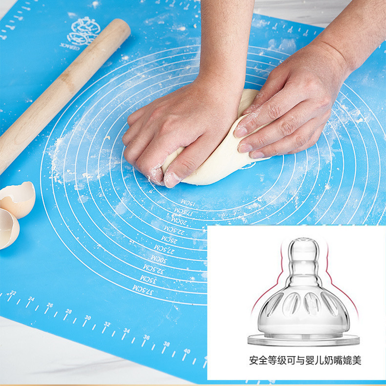 Silicone kneading mat food-grade cutting board for homemade bread, dumplings, pasta roller, dough, flour panel cutter