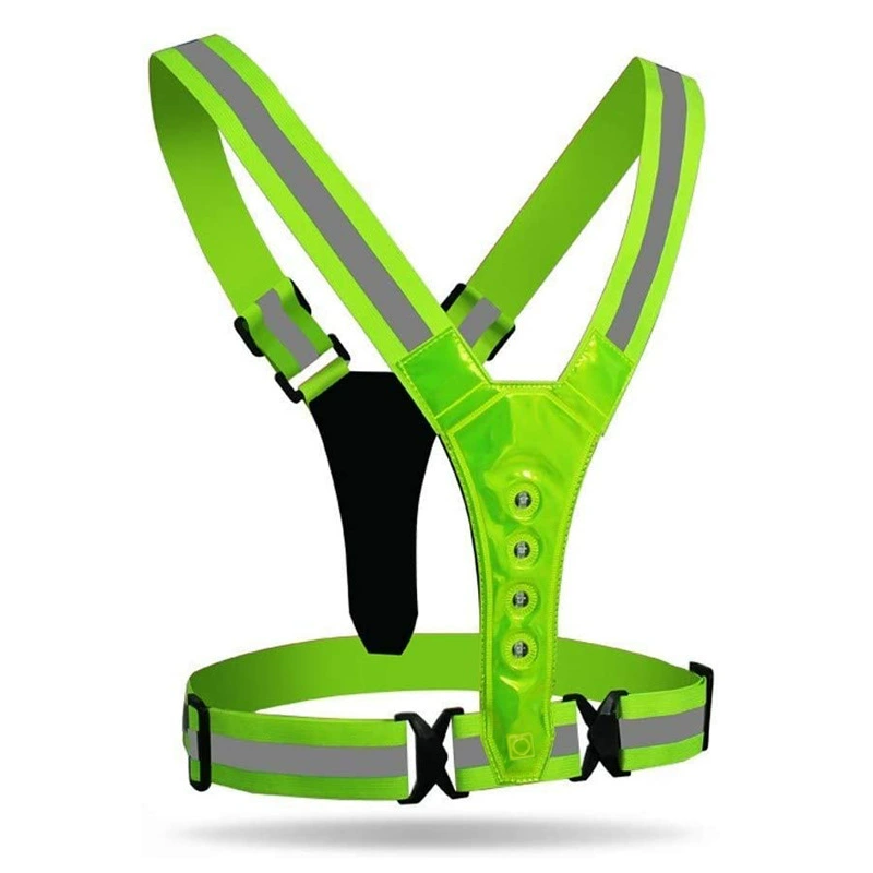 Светоотражающая защита, регулируемая светоотражающая одежда, детский светоотражающий жилет, жилет для ночного бега, светодиодный велосипедный жилет