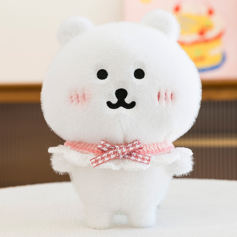 新しい自己嘲笑小さな白いクマよだれかけ布人形人形スカーフアクセサリークマ人形子供の diy 着替え服|undefined