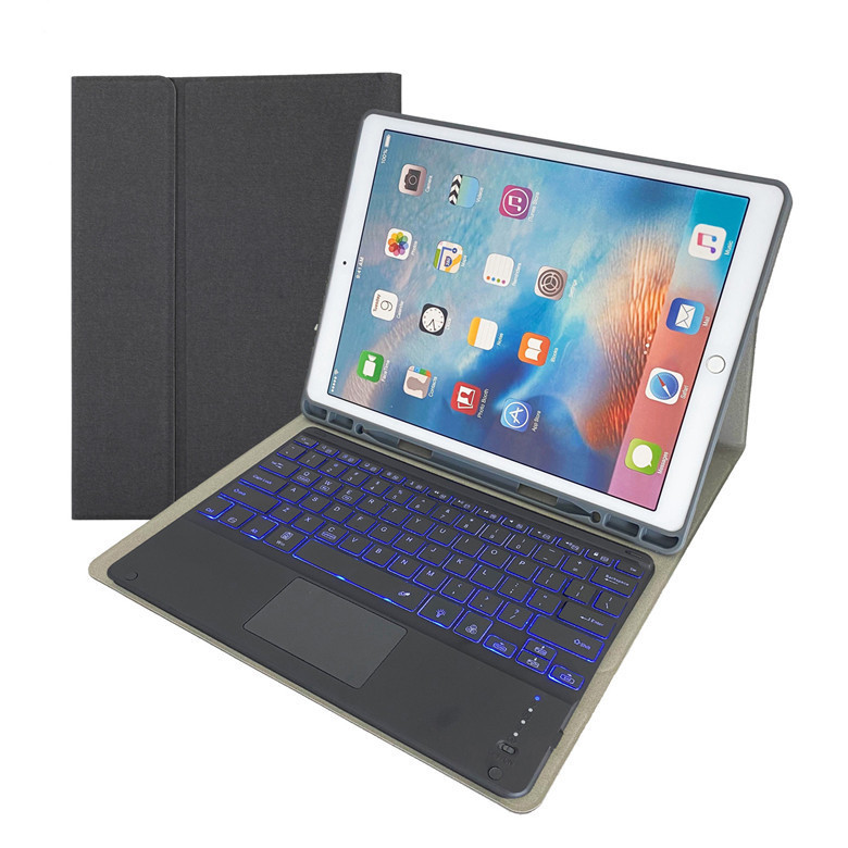Suitable for iPad Pro12.9 with Pen Slot 10.9 Colorful Backlight Touch Bluetooth Keyboard Pro1-5 Generation Protective Cover
