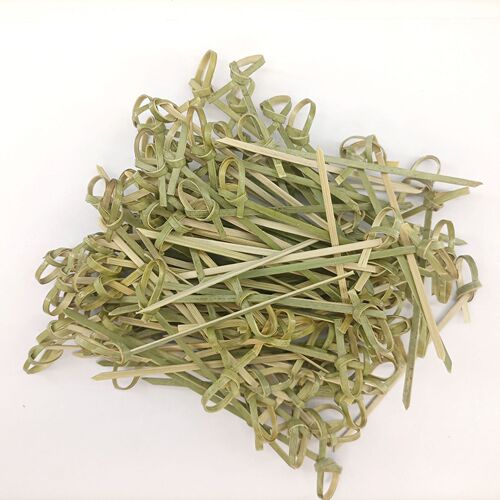Manufacturer disposable barbecue bamboo skewers hotel fruit fork rosette skewers green leather bamboo skewers rosette skewers wholesale