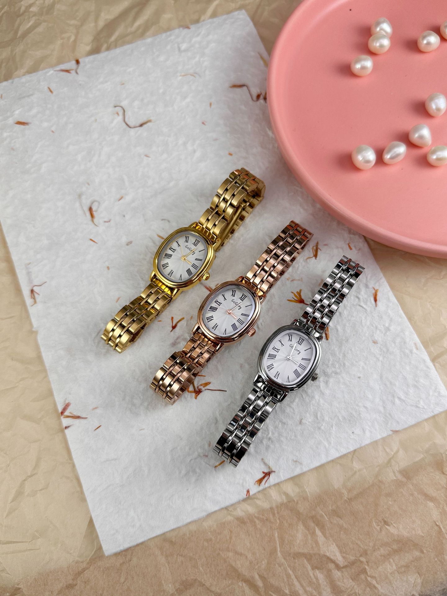 50g Weight Ordinary Glass Mirror Material Stainless Steel Strap Material Watch Classification Pointer Display Type Folding Buckle Buckle Style Round Dial Shape Casual, Holiday Occasion Quartz Movement Solid Color Pattern All Seasons Season Women's Gender Casual Style Casual Solid Color Other Printing (Printing) Quartz Watch 8