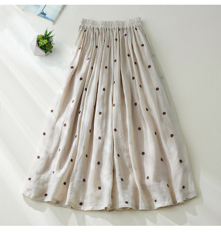 Chân váy xếp ly dáng chữ A cạp cao cotton hai lớp kiểu Nhật — Xanh lông mòng đen chi tiết 4