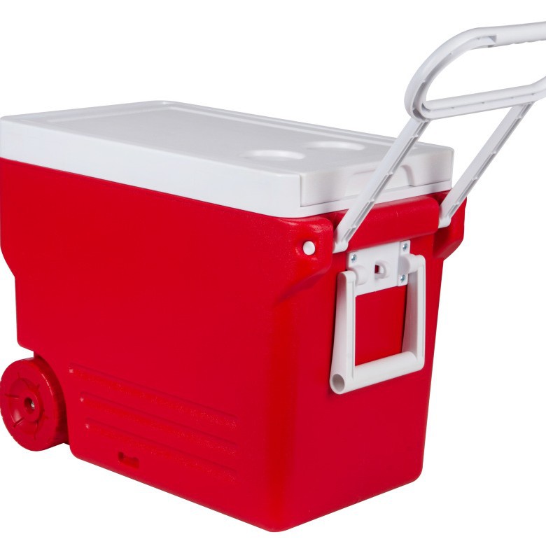 32 l plegable portátil al aire libre caja simple con heces ruedas Mesa integrado deslizamiento cubo de hielo incubadora refrigerada