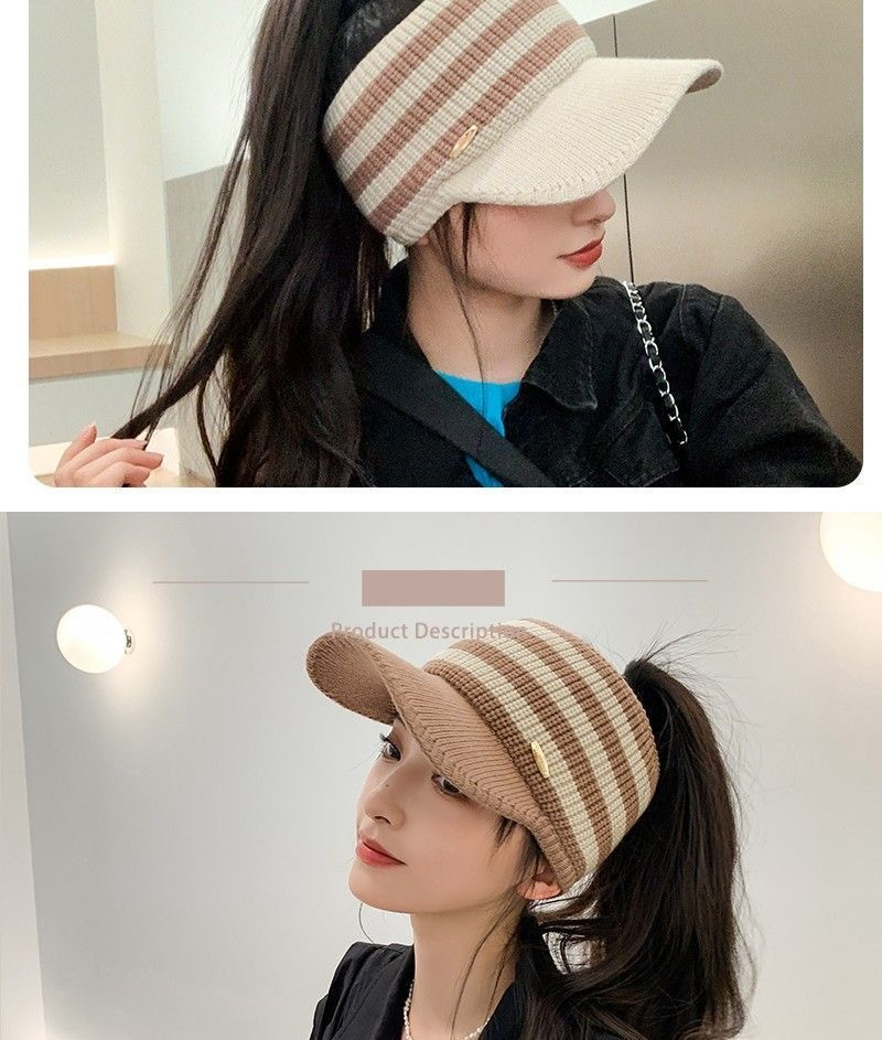 Women's Sweet Simple Style Lines Curved Eaves Sun Hat display picture 1