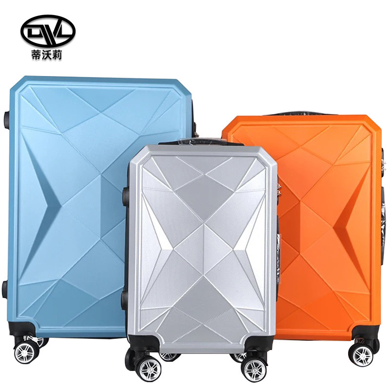 Trendy small brick and stone boarding box wear-resistant contrast color male student three-piece set cost-effective three-dimensional surface trolley case
