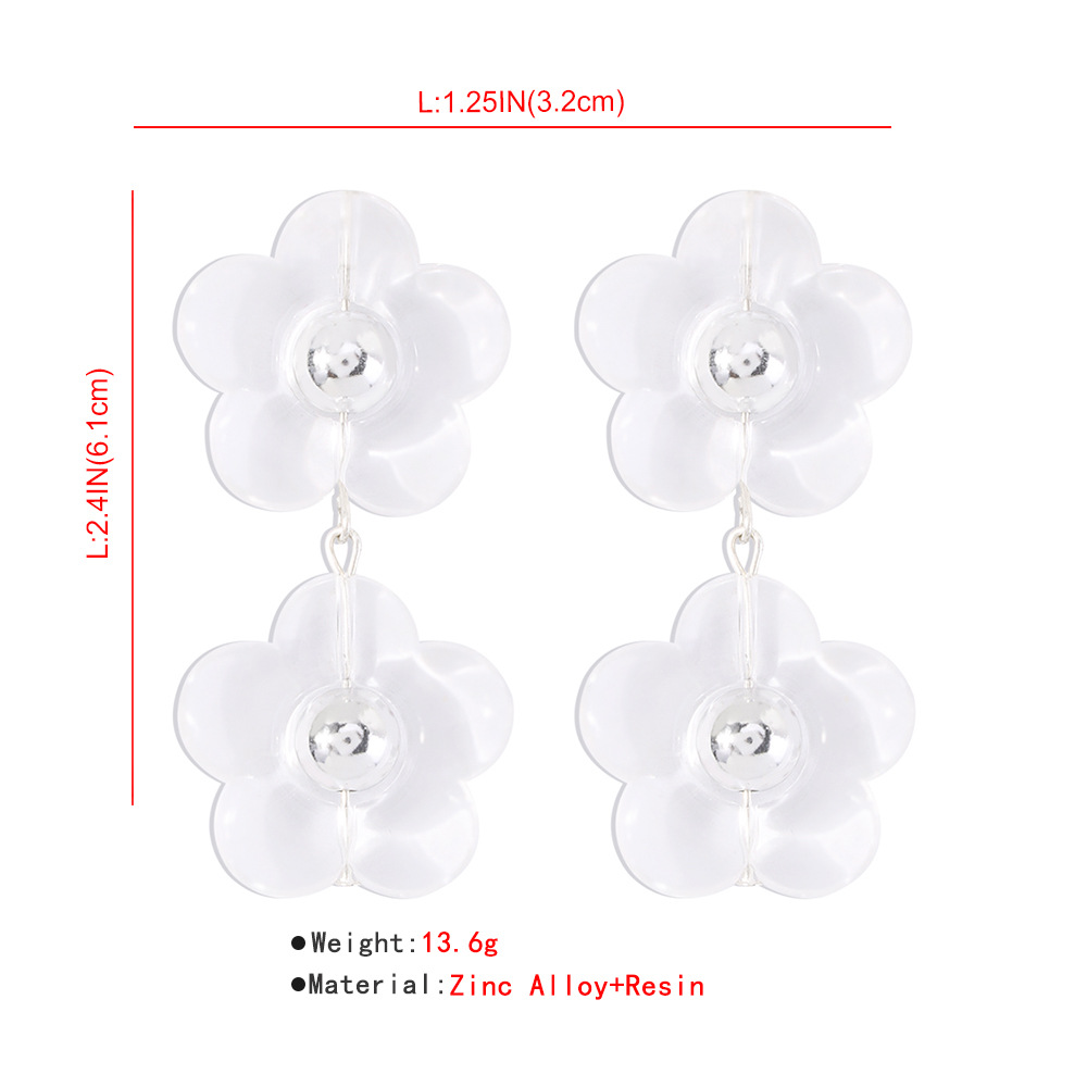 New Transparent Flower Earrings display picture 5