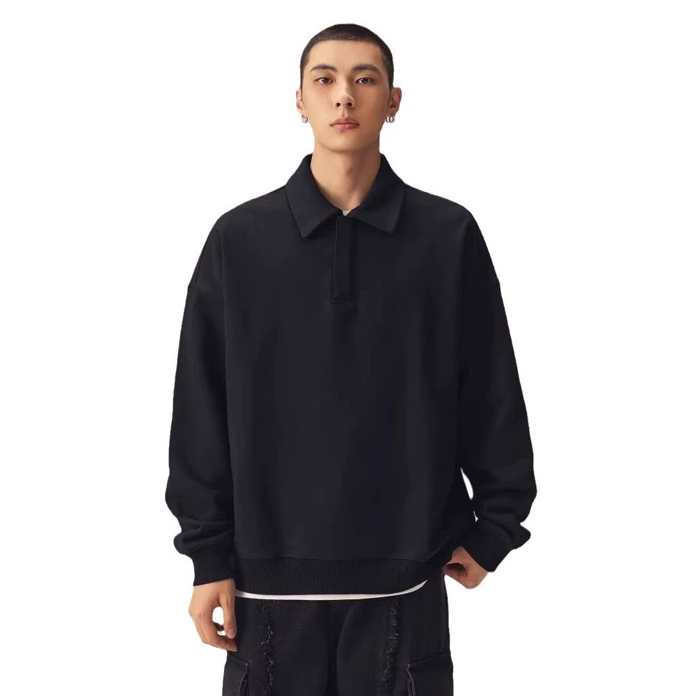 Autumn solid sweatshirt, round collar, relaxed fit, sizes M–3XL