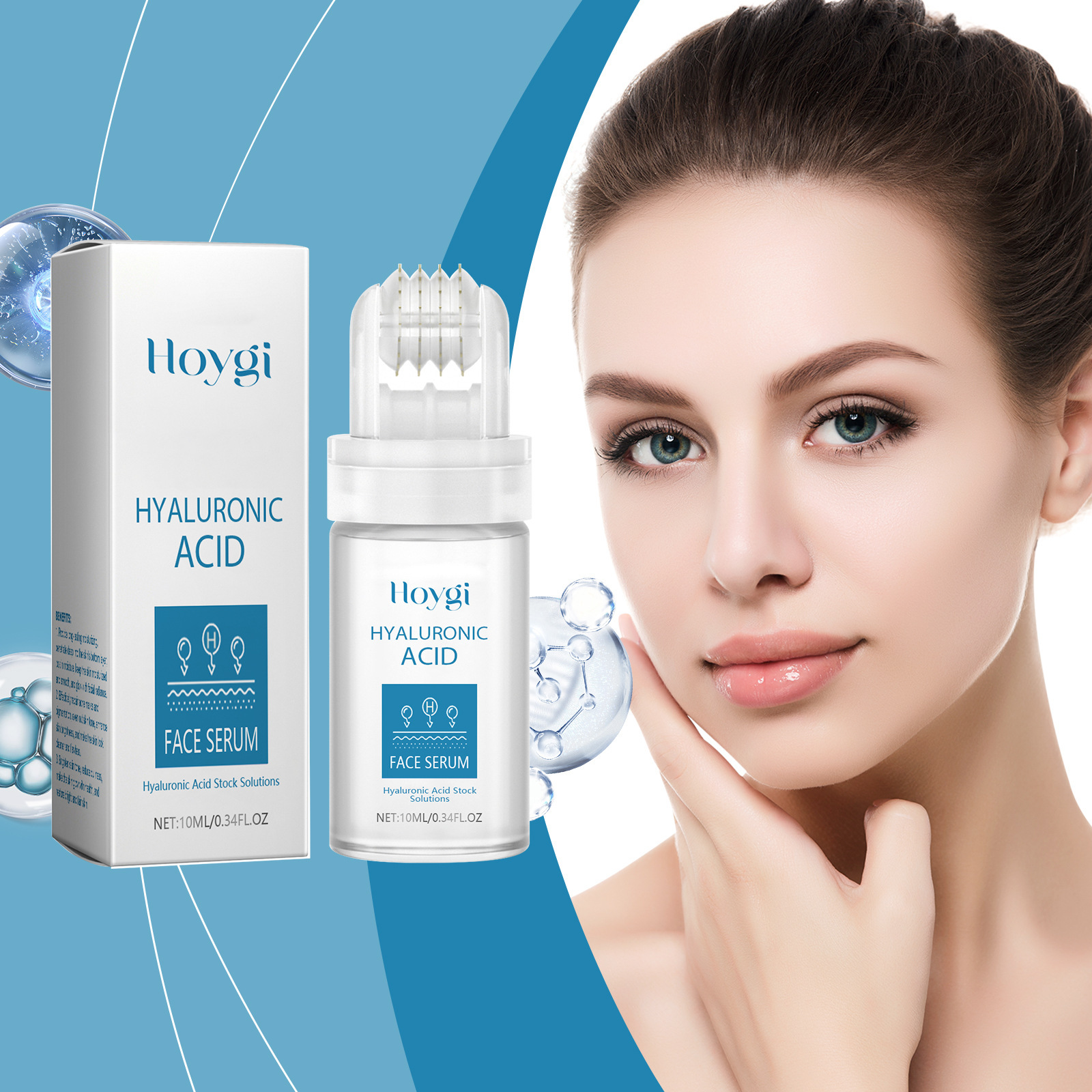 Transparent moisturizing essence with hyaluronic acid for face