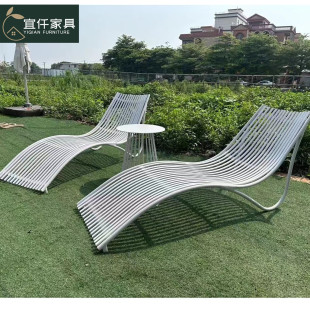 Outdoor Lounger Hotel Homestay Swimming Pool Beach Lounger Designer Resort Courtyard Rattan Internet Celebrity Outdoor Furniture