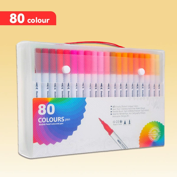 Double-sided watercolour, crayons, 80 colors