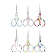 Manufacturer wholesale eyebrow trimming scissors, small stainless steel scissors, false eyelashes, beauty makeup, eyebrow and nose hair trimming