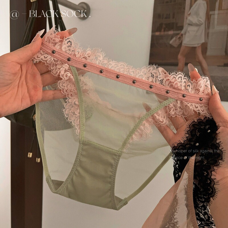 Gentle peach mist~French-style color-block lace panties, pure and sensual, with a high-cut design, breathable, and featuring a pure cotton gusset Gentle peach mist~French-style color-block lace panties, pure and sensual, with a high-cut design, breathable, and featuring a pure cotton gusset