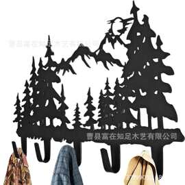 跨境钥匙挂架墙壁动物金属收纳动物风景钩子多功能卫生间浴巾挂钩