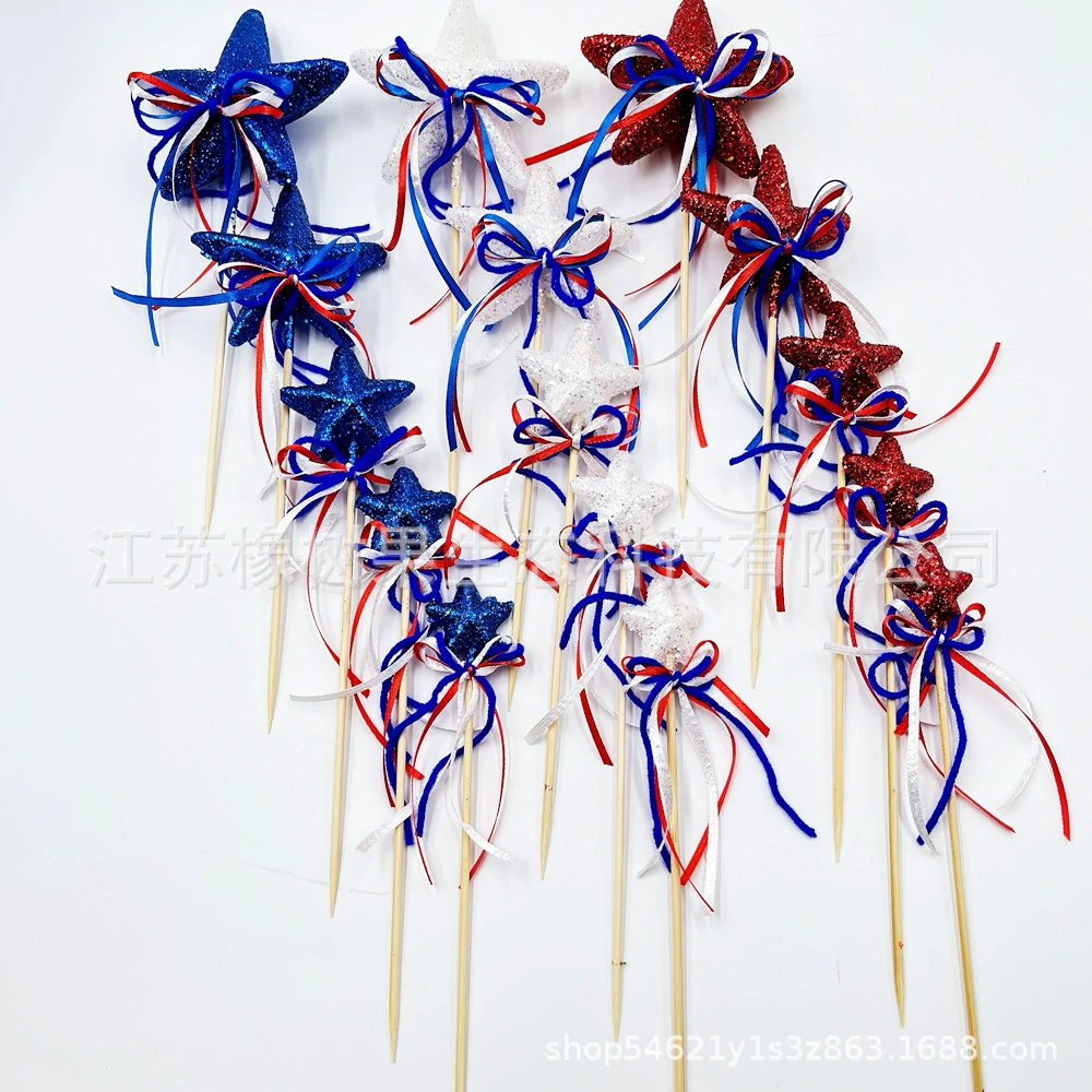 Трансграничный Новый американский День независимости пятиконечная Звездная палка, торговый центр, украшение, магазин, наряжается, праздничные принадлежности