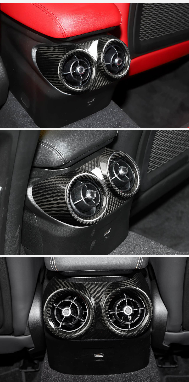 Suitable for 15-25 Alfa Romeo Giulia Rear Air Vent Shell Dry Carbon Fiber Appearance Upgrade