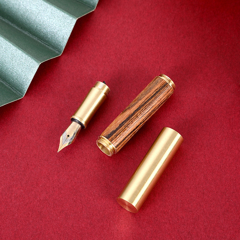 handheld brass small gift pen sandalwood