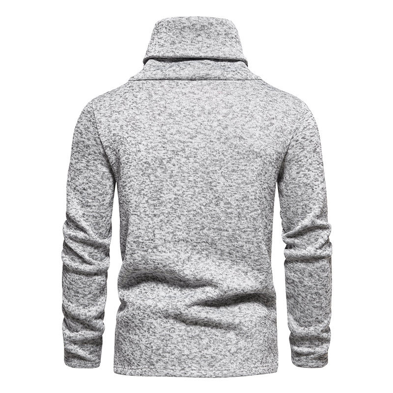 Pull tricoté de style américain pour homme, nouvelle collection automne et hiver, couleur unie, col montant_voghion.com