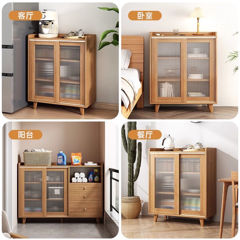 Estilo nórdico color madera aparador armario sala de estar gabinete de pared comedor balcón estilo japonés sala de té gabinete