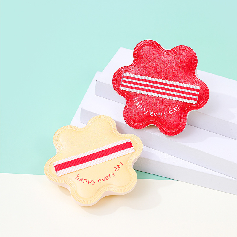 Pequeño cártamo personalizado, polvo suave, no comer polvo de algodón, gran tamaño, esponja de maquillaje de doble uso, seco y húmedo.