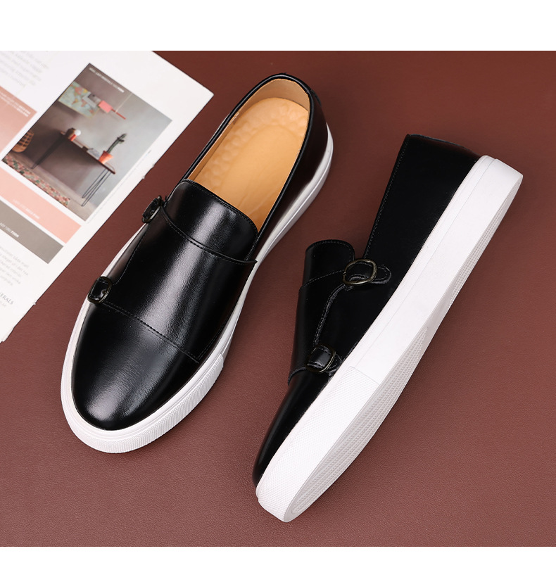 New men's loafers a pair of stylish casual leather shoes_voghion.com