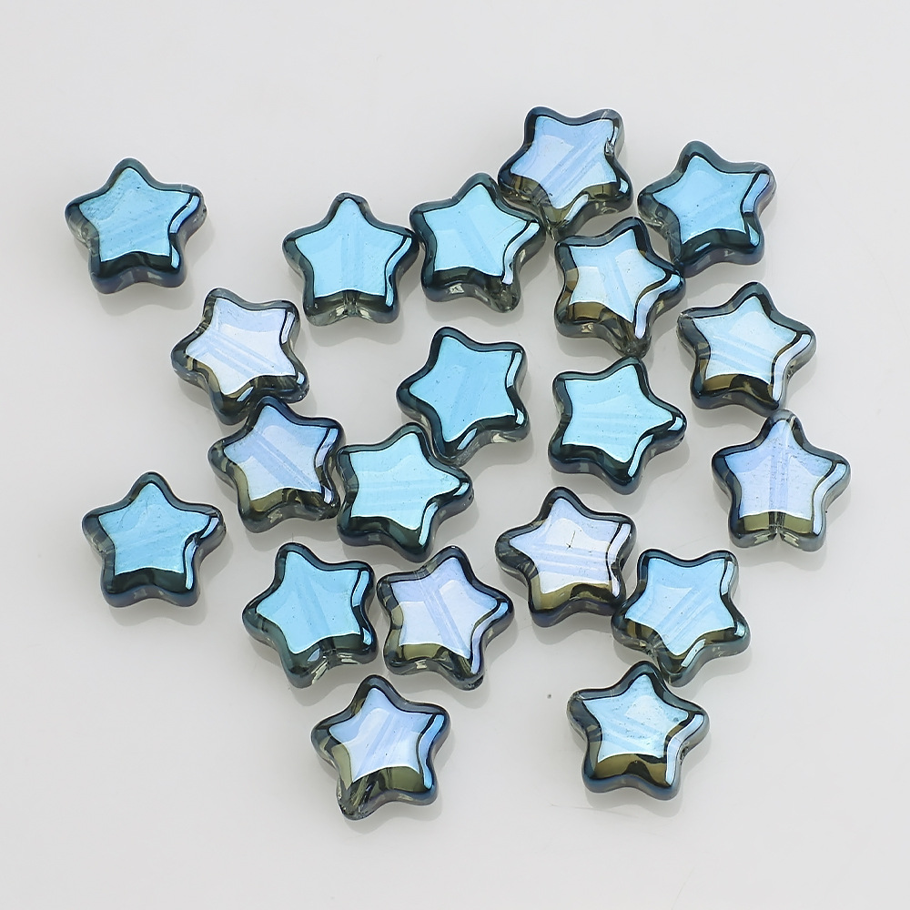 Nuevo colorido estrella de cinco puntas 8MM agujero medio colgante de cristal de bricolaje hecho a mano con cuentas de accesorios de joyería al por mayor image 18